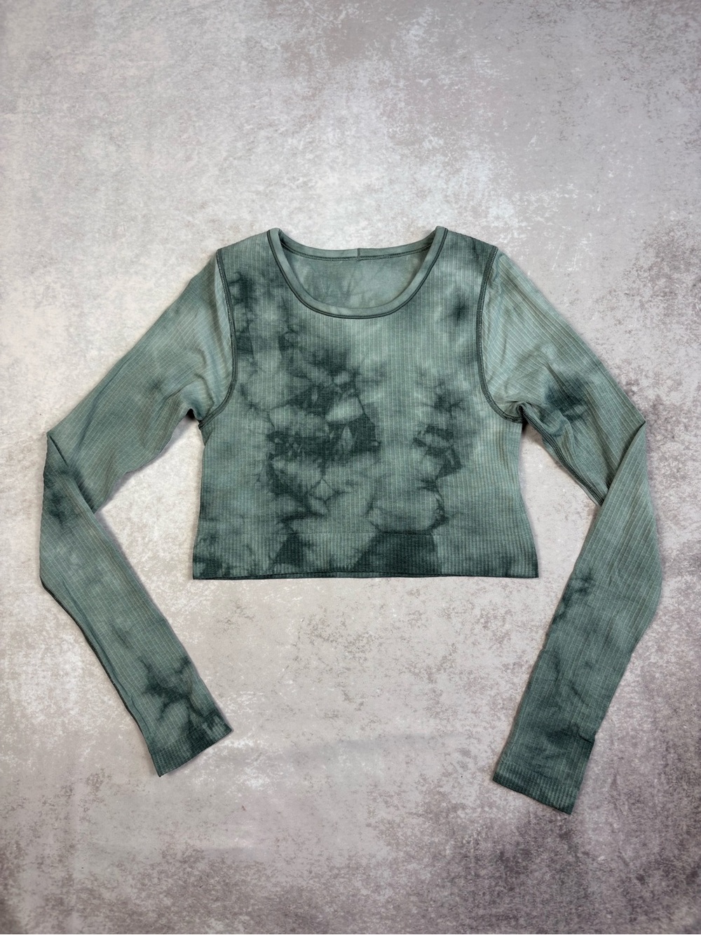Lululemon Ebb to Street Long Sleeve Cropped Top w/ built in undershirt